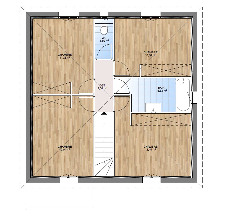 Image du modèle de maison mila_plan etage_sans cotes